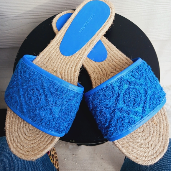 Tori Burch Blue night espadrille slides - Picture 2 of 7